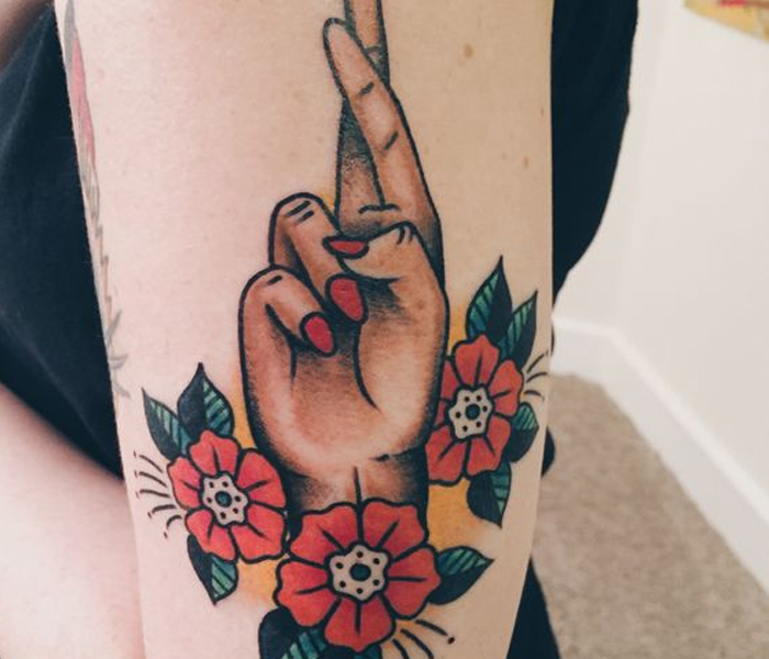Fingers Crossed Tattoo