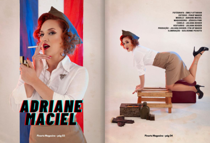 Adriane Maciel em trabalho do Pinup Maker na Pinartz Magazine