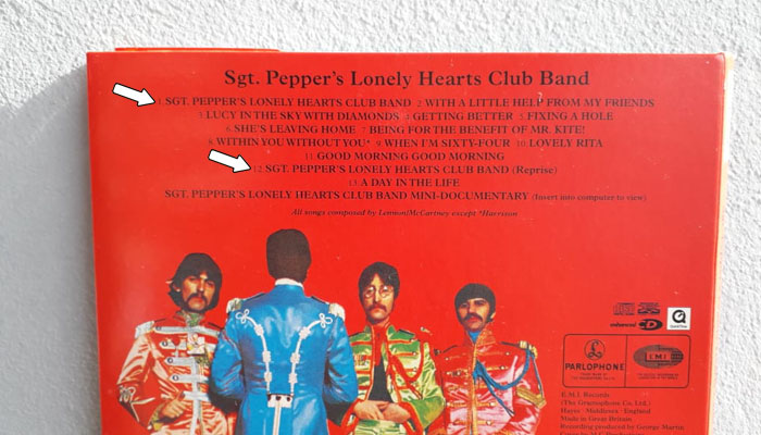 Sgt. Pepper's Tracklist