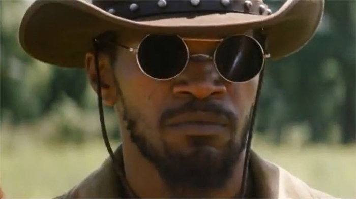 Django Livre, óculos icônico do cinema com formato arredondado 