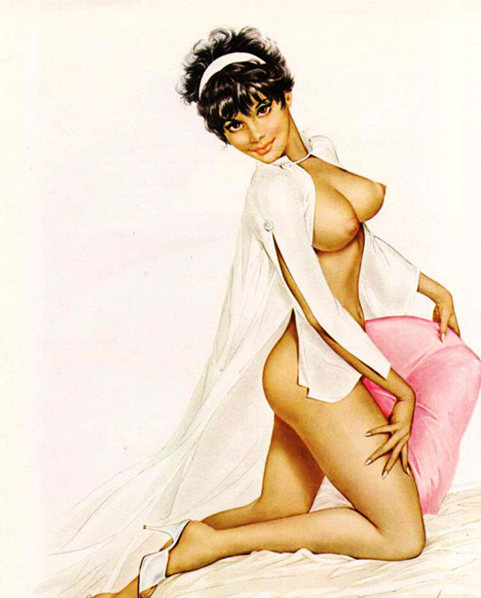 Uma das poucas ilustrações de mulheres negras ilustradas na arte pin-up encontradas na internet, são algumas feitas por Alberto Vargas para a Playboy