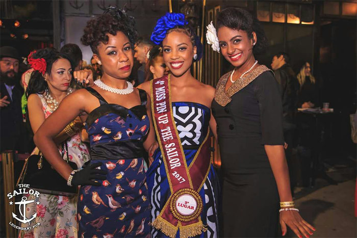 Primeira vez que Miss Black Divine se viu ao lado de outras pin-ups pretas em um concurso de Miss Pin-Up no Miss Pinup the Sailor 2017