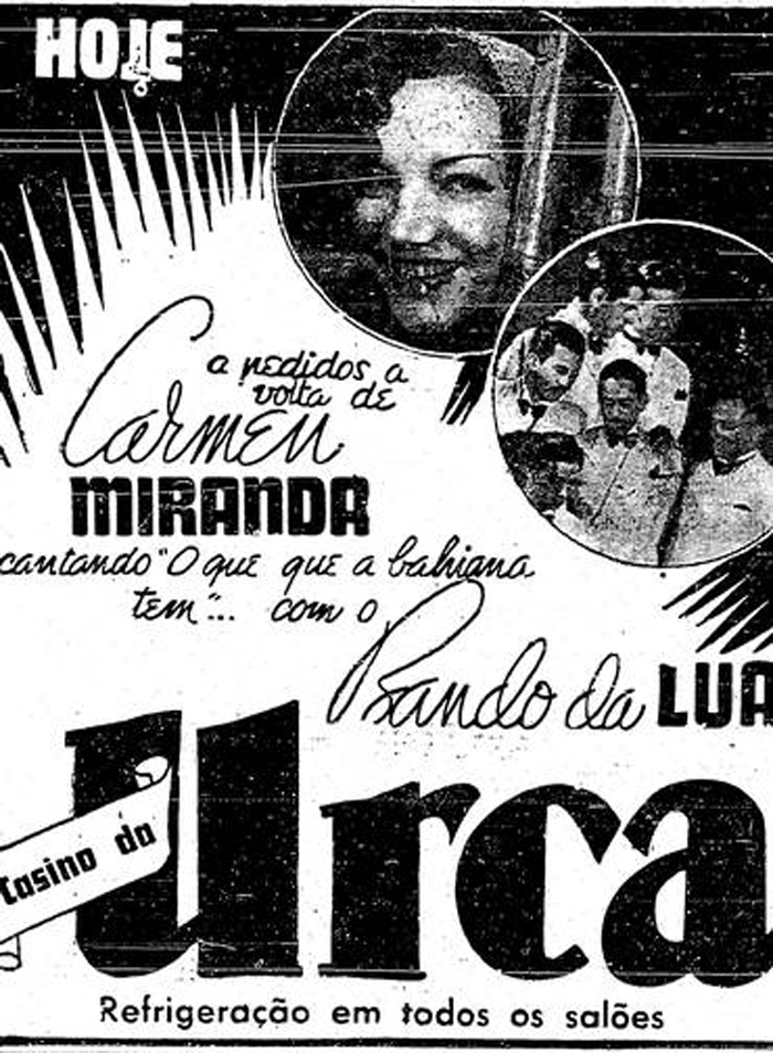 (Cartaz do Show de Carmen Miranda no Casino da Urca)