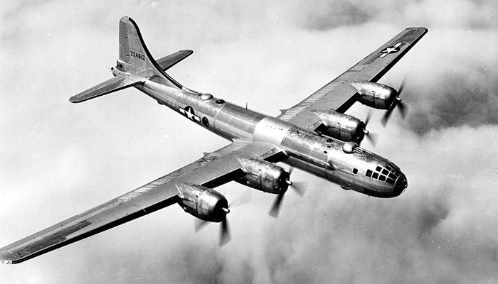 Boeing B-29 Superfortress, o primeiro a ter cabine pressurizada durante a 2º Guerra Mundial