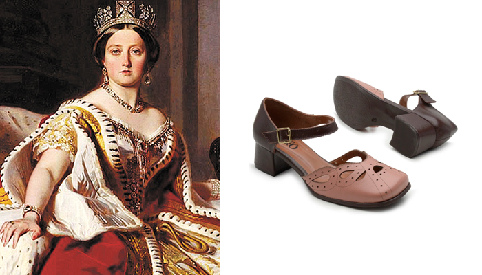 Rainha Victoria e Sapato Rainha Victoria da coleção rainhas da Sapato Retrô