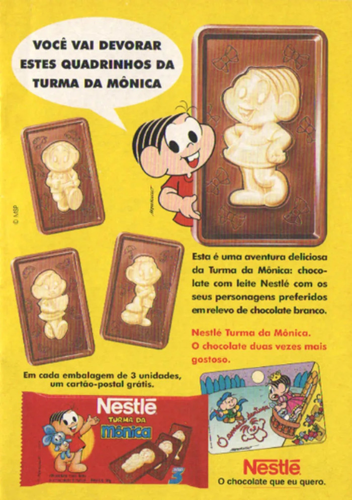 Chocolate Turma da Mônica anos 90